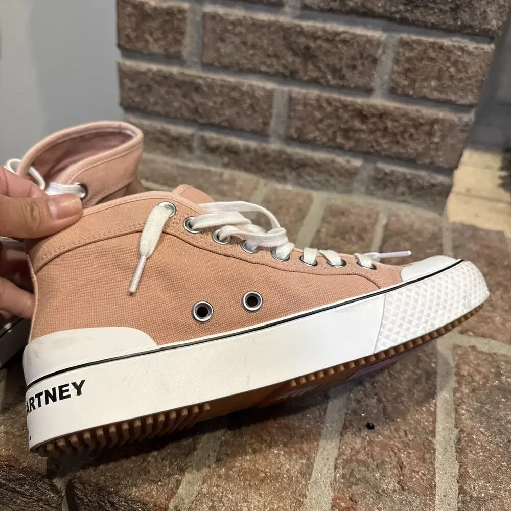 Stella McCartney Futeni/Funchi Blush Canvas High Top shoes Sz 8 blush pink #0047